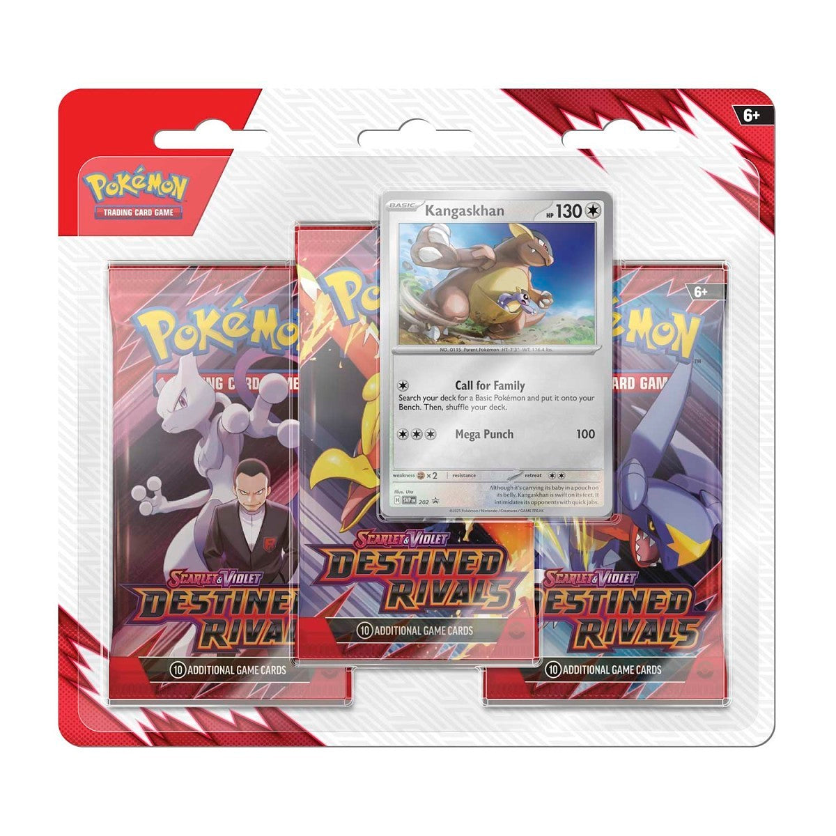 Destined Rivals 3 Booster Packs & Kangaskhan Promo Card