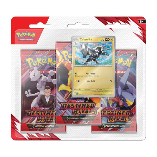 Destined Rivals 3 Booster Packs & Zebstrika Promo Card